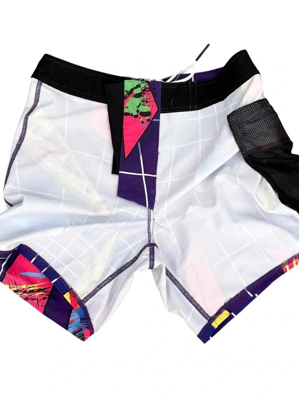 Lost Highline 80s Purple White Pink Green Grid Sphere Boardshorts 6.5 Inseam 31